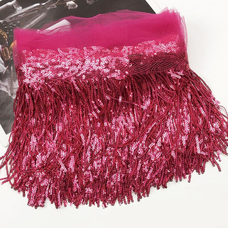 Fringed sequins, Fuchsia, 30 cm