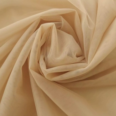 Tulle Constructie Elastic, Latime 3m, Nude Inchis