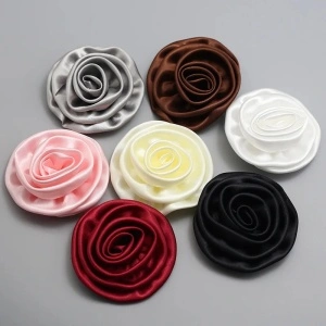 3D Satin Decorative Roses, 7cm