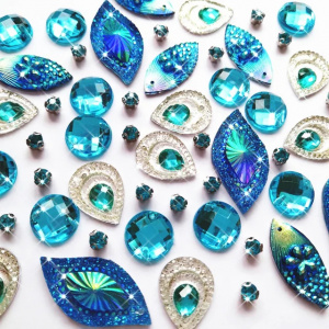 Aquamarine Crystal and Aquamarine Sewing Strand Set