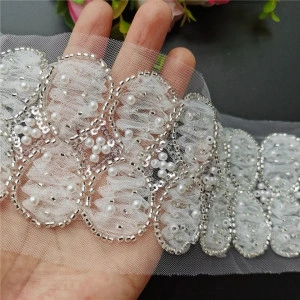 Banda Pasmanterie cu Perle si Margele, 7.2cm - Img 3