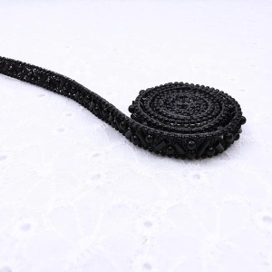 Banda Termoadeziva Perle si Margele, Negru, 1 cm - Img 3