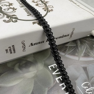 Beaded Headband, Black, 1 cm