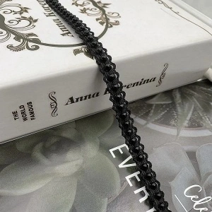 Beaded Headband, Black, 1 cm