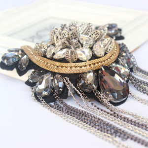 Black Diamond Crystal and Fringed Epaulettes - Img 2