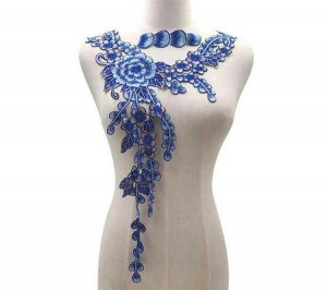 Blue Embroidered Applique Coupon
