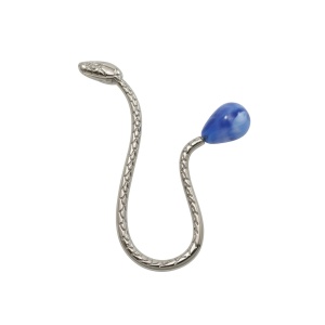 Blue Stone Metal Accessory, 65x55mm