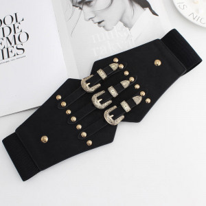 Centura Corset cu Catarame, Neagra, Elastica - Img 1