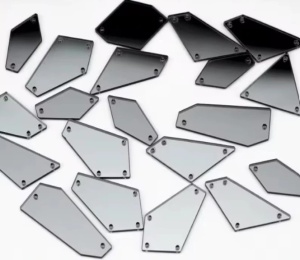 Cristale de Cusut Acril Tip Oglinda, Gri, (30 bucati/set)