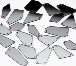 Cristale de Cusut Acril Tip Oglinda, Gri, (30 bucati/set)