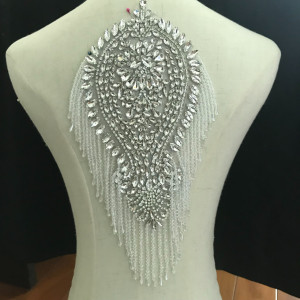 Crystal Epaulettes & White Beads Fringes - Img 2