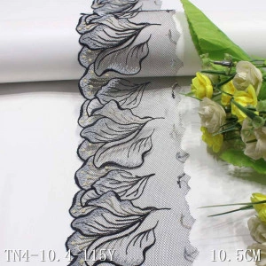 Dantela Brodata cu Lurex, 10.5 cm - Img 2