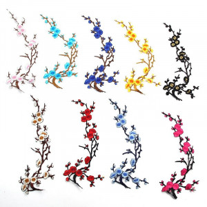 Embroidered Flowers Twig - Thermo Adhesive Application - Img 1
