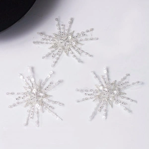 Embroidered Stars with Beads and Sequins Set, 8 cm (4 Pieces/Set)