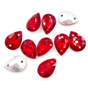 Glass Sewing Crystals, Red