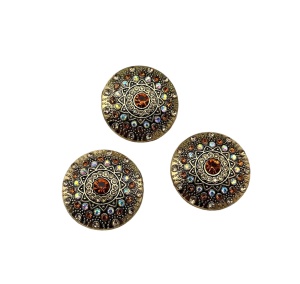 Metal buttons with stripes, Baroque, 27mm, (2 pieces/set) - Img 1