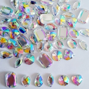 Mini AB Crystals Set, Crystal, Various Shapes