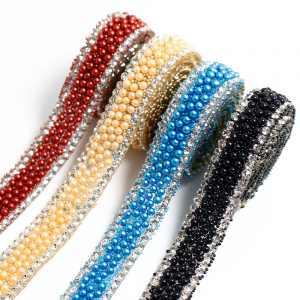 Mini Pearls and Strass Sticky Tape, 1cm - Img 1