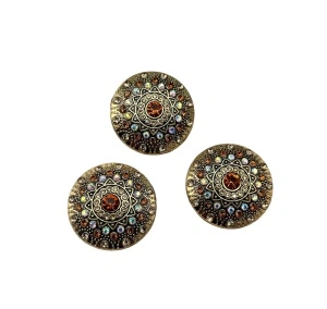 Nasturi Metalici cu Strasuri, Baroque, 27mm, (2 bucati/set)