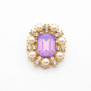 Opaque Crystal and Pearl Pendant, 23x27 MM - Img 4