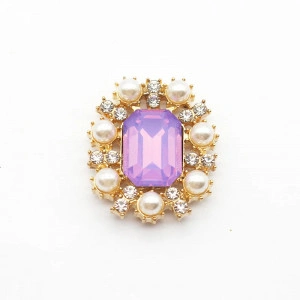 Opaque Crystal and Pearl Pendant, 23x27 MM - Img 4