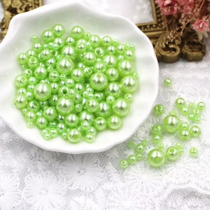 Set Perle cu Gaura, Verde Deschis, Diverse Dimensiuni 3-8mm, (150 bucati/set)