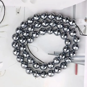 Sirag Hematit 6mm, Argintiu (aprox. 60 buc/sirag)