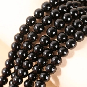 Sirag Obsidian 6mm, Negru (aprox. 60 buc/sirag)