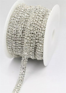 Three Rows Rhinestones Decorative Chain - Img 3