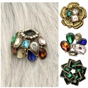 Vintage Decorative Metal Buttons, 40mm - Img 4