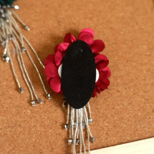 3D Flower with Fringed Beads, 6x15.5 cm - Img 3