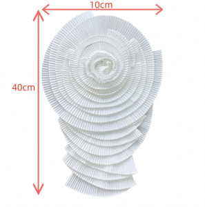 3D White Pleated White Flower, 40x10 cm - Img 3