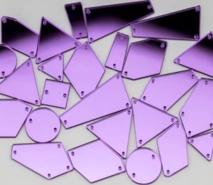 Acrylic Mirror Stitching Crystals, Purple, (30 pieces/set)