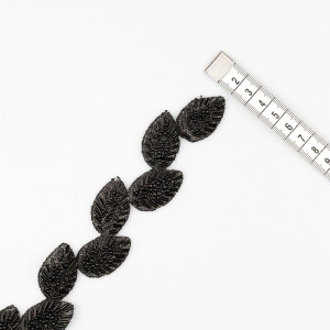 Banda Termoadeziva cu Frunze Negre, 3 cm