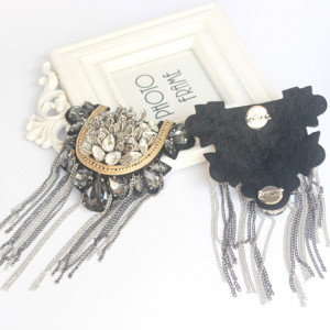 Black Diamond Crystal and Fringed Epaulettes - Img 3
