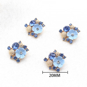 Blue Crystal Crystal Buttons, 20mm - Img 4
