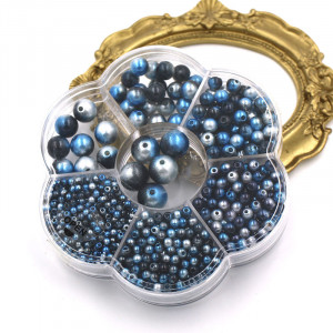 Box of Pearls with Hole, Multicoloured, Various Sizes, (1150 pieces) - Img 2