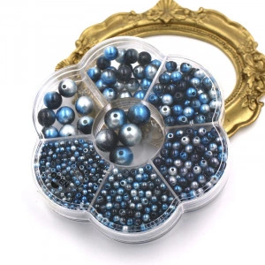 Box of Pearls with Hole, Multicoloured, Various Sizes, (1150 pieces) - Img 2