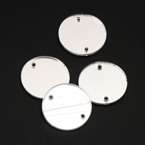 Cristale de Cusut, Rotunde, Tip Oglinda, Clear, (30bucati/pachet)