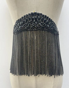 Crystal and Fringed Ep Epaulettes, Intense Black