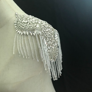 Crystal Epaulettes & White Beads Fringes - Img 3