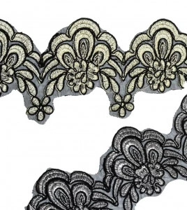 Dantela Brodata cu Lurex, cca 5cm 