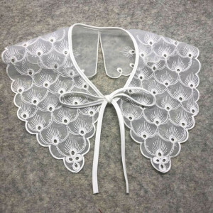 Decorative Embroidered Collar, White
