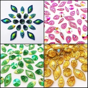 Decorative Sewing Crystals, Acrylic, (50 pieces/set)