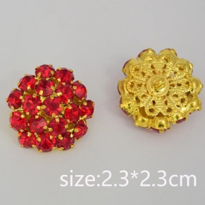 Elegant buttons with crystals, 23mm (5 pieces/set) - Img 4