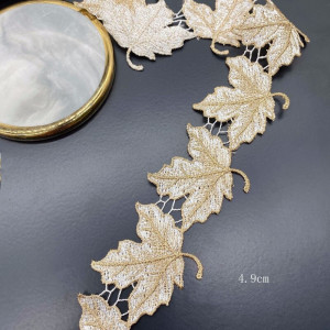 Embroidered Leaf Lacing Tape