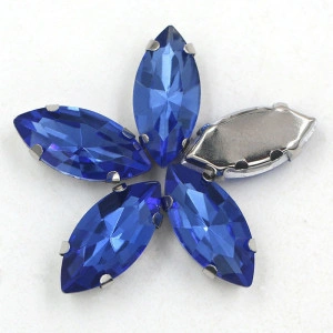 Glass Stitching Crystals, 10mm, Silver Base, (10 pcs/set) - Img 2