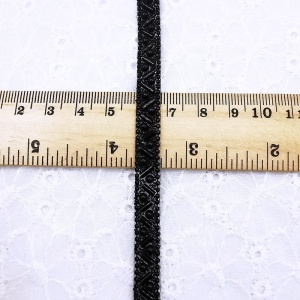 Heat-activated adhesive tape, pearls and beads, black, 1 cm - Img 4