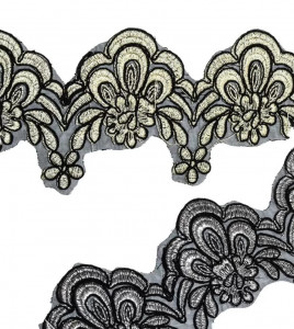 Lurex Embroidered Lace, approx. 5 cm