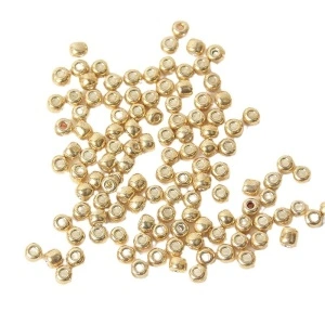 Margele Rotunde Sticla, Auriu, 3mm (15g/punga)